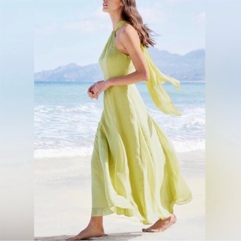 Elegant Lime Green Maxi Dress